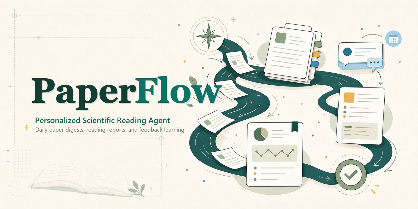 PaperFlow personalized scientific reading banner