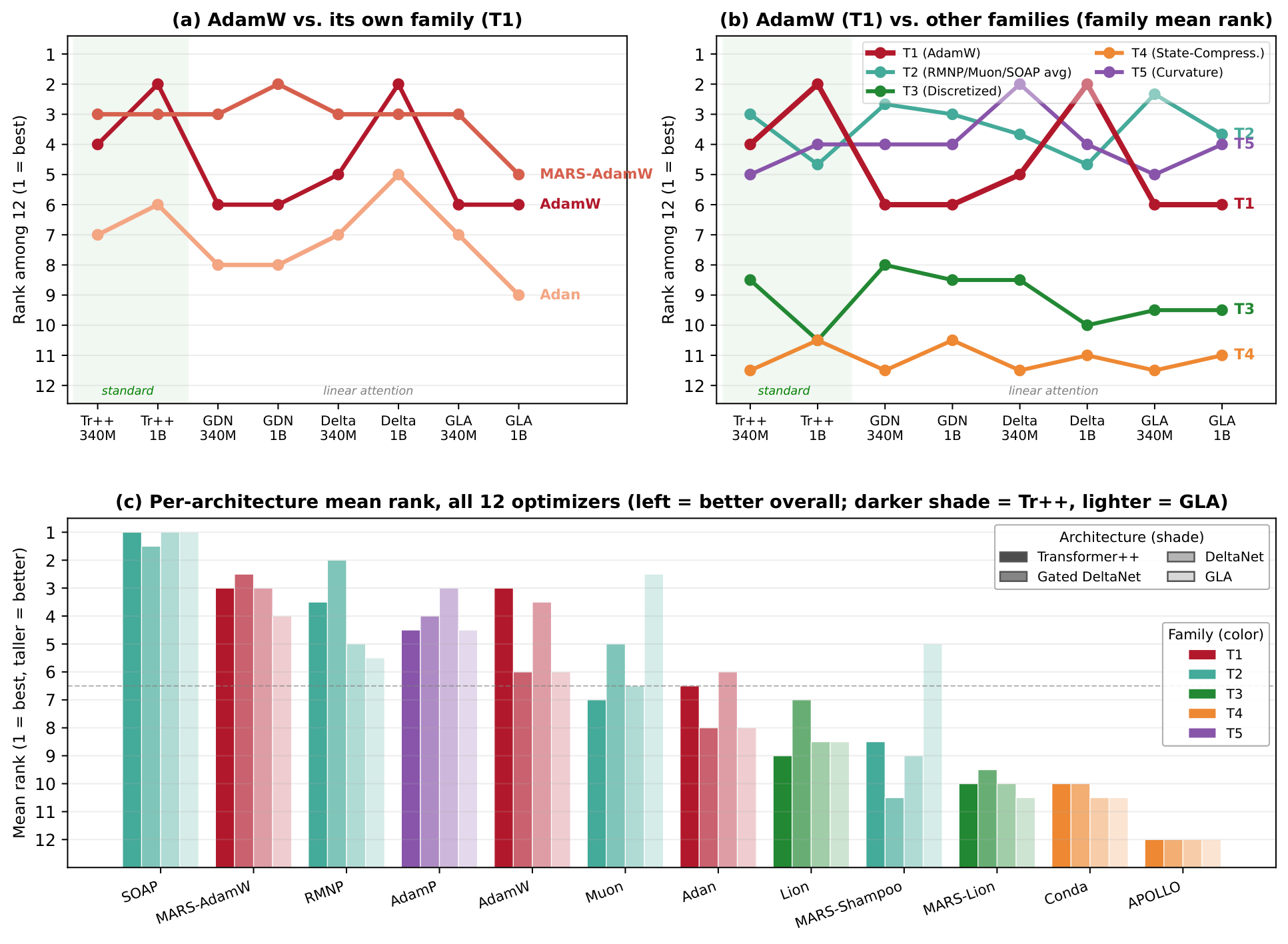 Rank stability across optimizers and architectures in FineWeb-Edu long-context scenarios